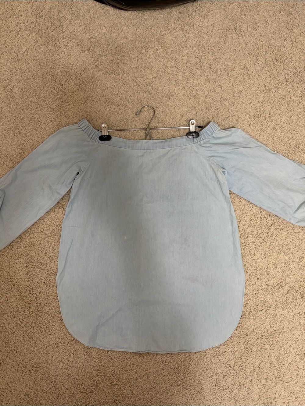 Heritage Light Blue Off-the-Shoulder Blouse